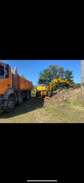 Transport i sprzedaż kruszyw, roboty ziemne, koparka