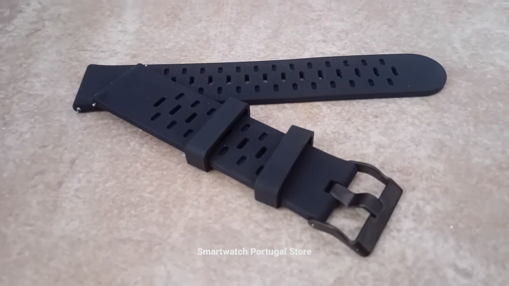 Bracelete 22mm em Silicone  : Preto