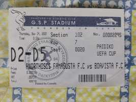 Bilhete Anorthosis Famagusta Boavista UEFA 2002 /2003