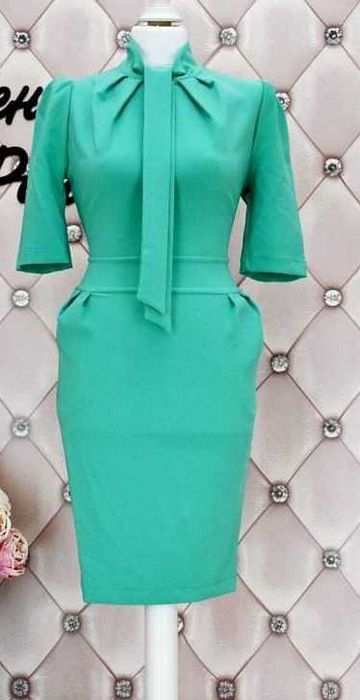 Платье деловое бирюза