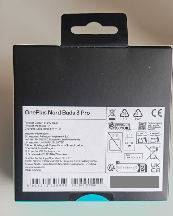 Słuchawki bezprzewodowe Bluetooth ANC OnePlus Nord Buds 3 Pro czarne