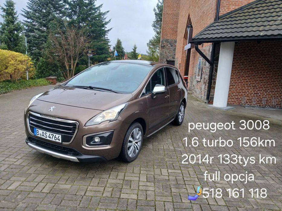 Peugeot 3008 LIFT 1.6 turbo 156km automat panorama navi skóra led piękny unikatowy