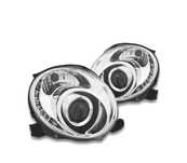 FARÓIS FRONTAIS PARA FIAT 500 07-15 LUZ DIURNA TFL FUNDO CROMADO