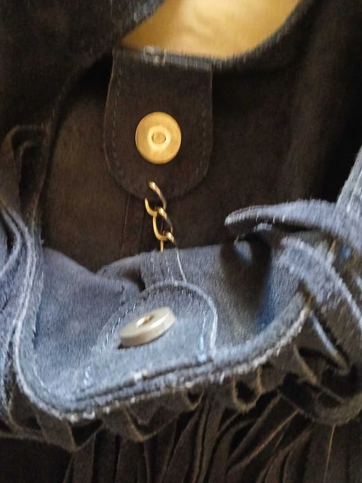 Bolsa de  franjas em Camurça