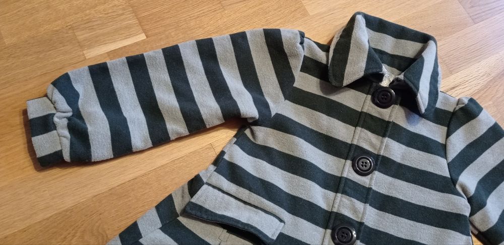 POMPdeLUX szary płaszczyk w pasy, r. 122-128