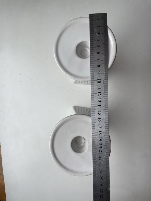 Biały świecznik ceramiczny glamour - cena za 2 szt