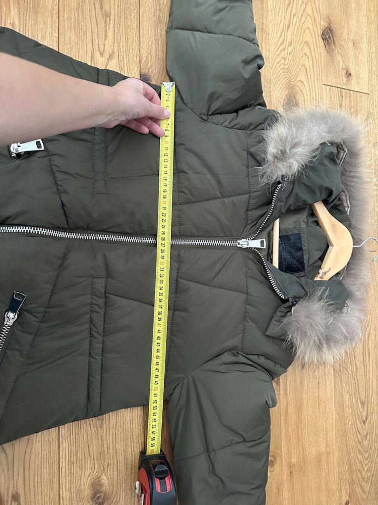 Khaki kurtka zimowa damska ciepla XL