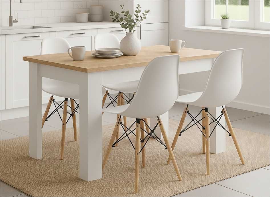 NOWY Stół z Krzesłami Drewniany do Kuchni Salonu Jadalni Stolik Loft