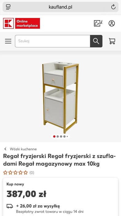 Szafka kosmetyczna fryzjerska pomocnik stolik regał