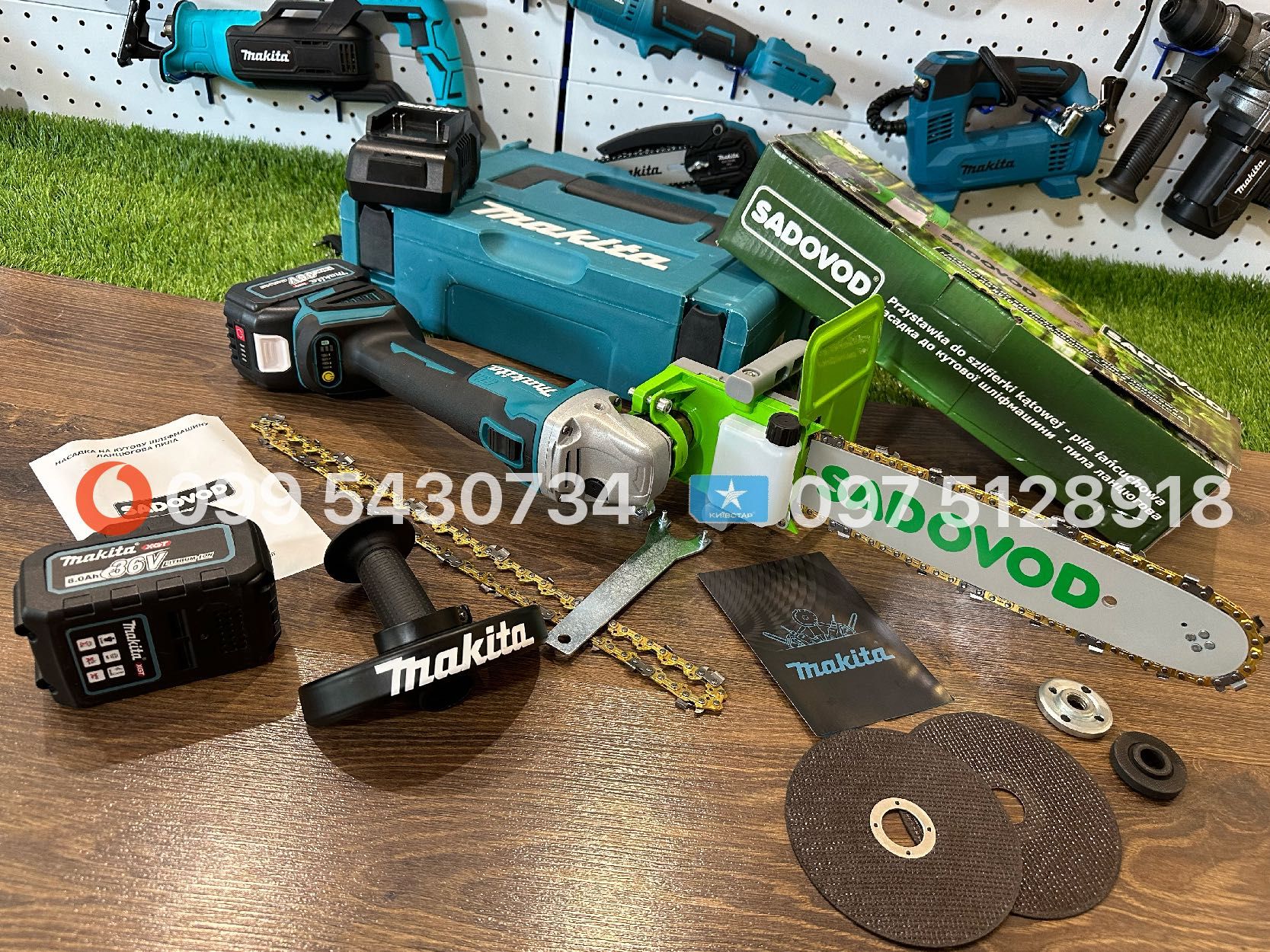 Аккумуляторная Болгарка Makita DGA504 36V 8Ah + насадка пила Sadovod
