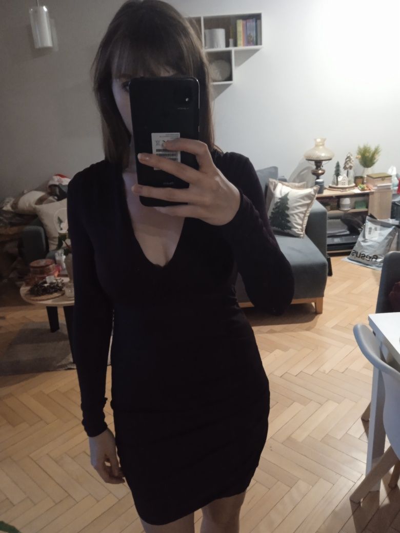 Fioletowa sukienka Zara Knit M