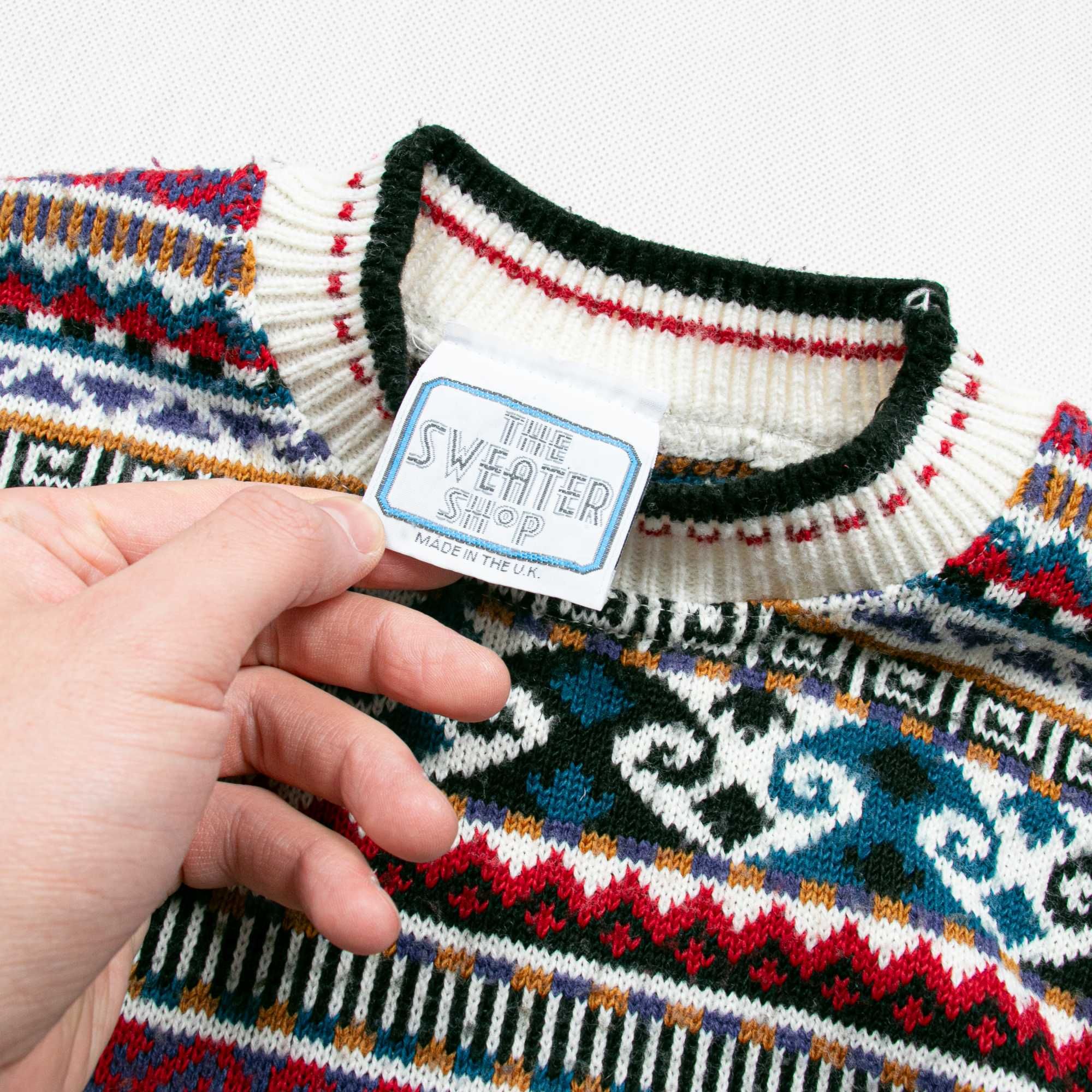 Sweater Shop Made in England sweter we wzory L