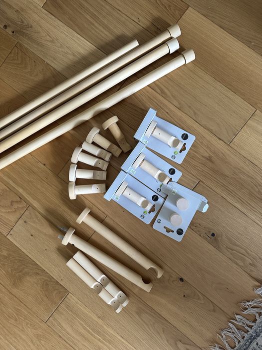 Karnisze i Wsporniki do karniszy klonowe drewno zestaw Leroy