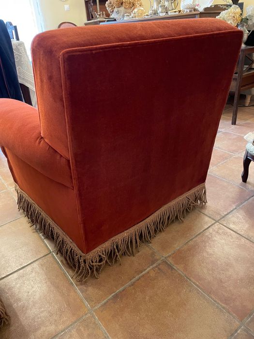 Bonitas poltronas veludo vermelho