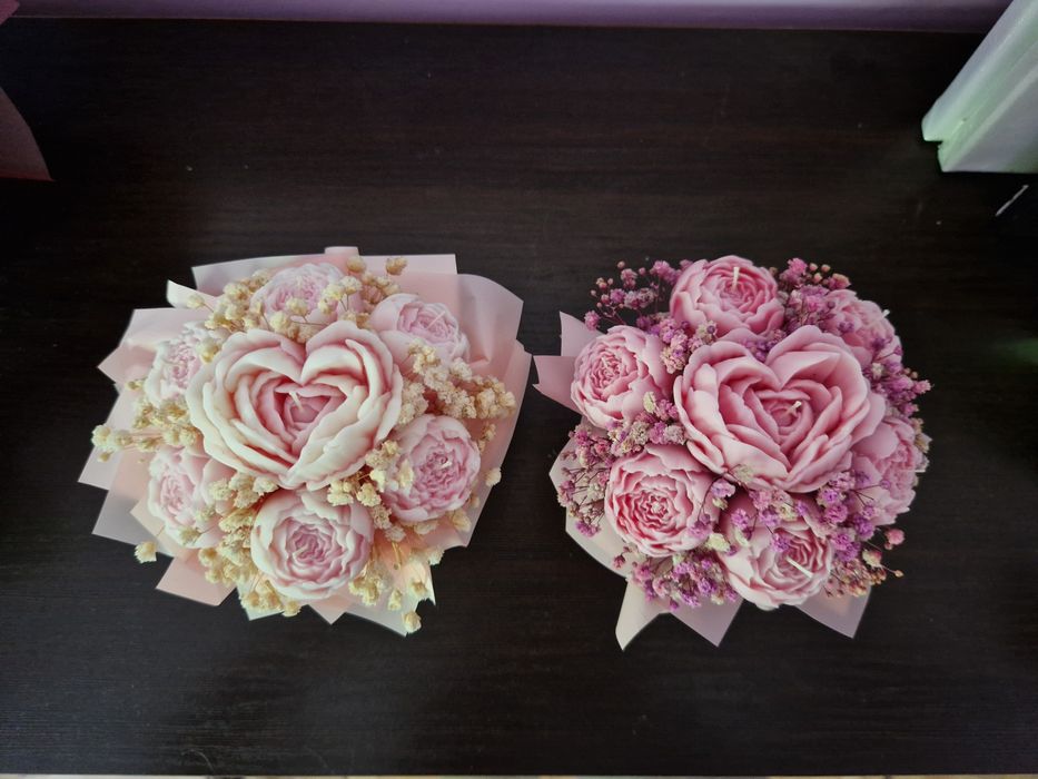 Dwa flowerboxy ze świec sojowych