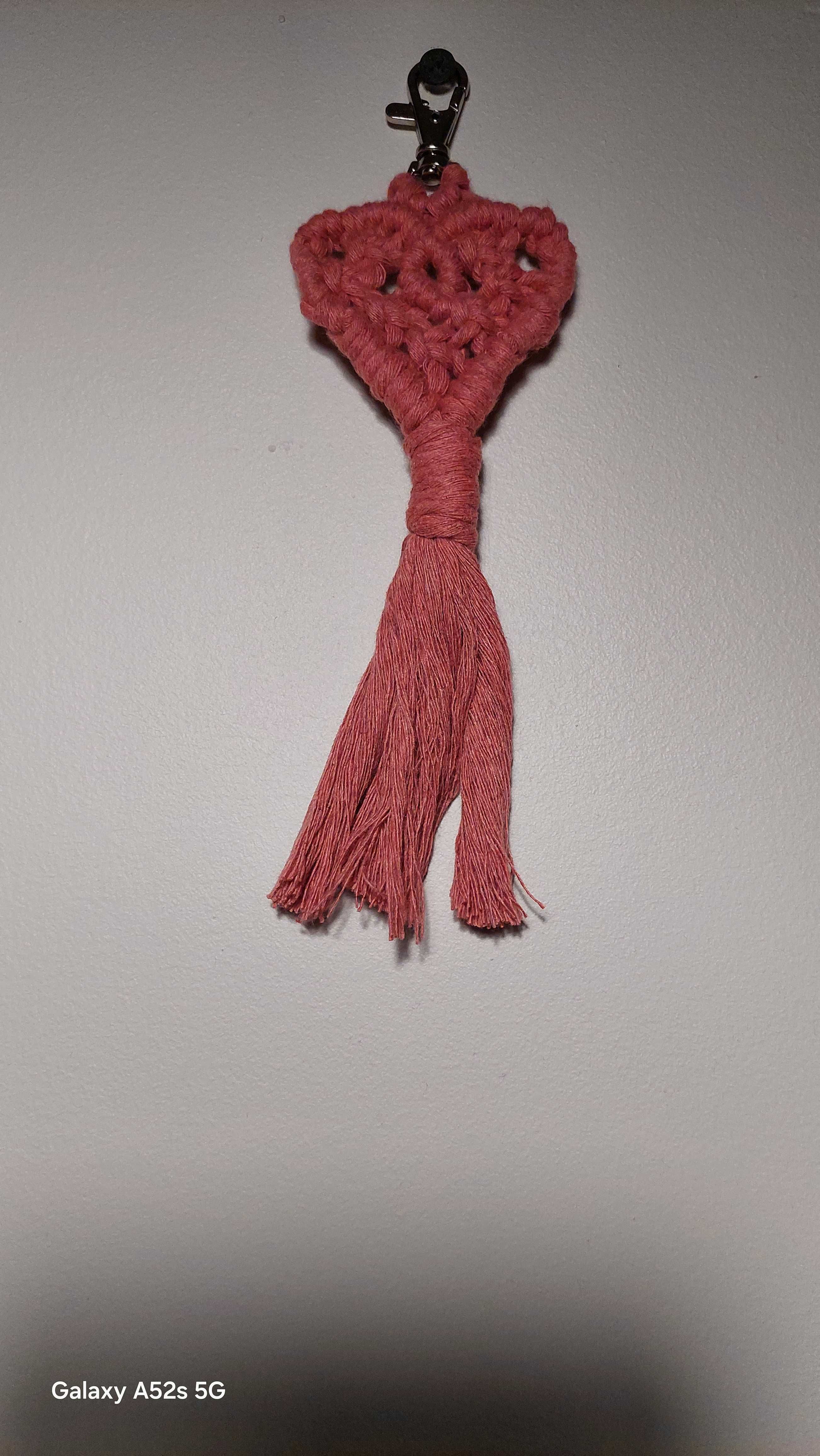 Serce brelok/zawieszka macrame