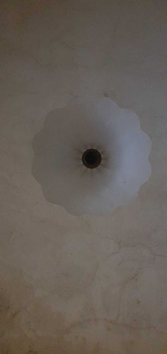 Candeeiro de teto vintage em vidro fosco