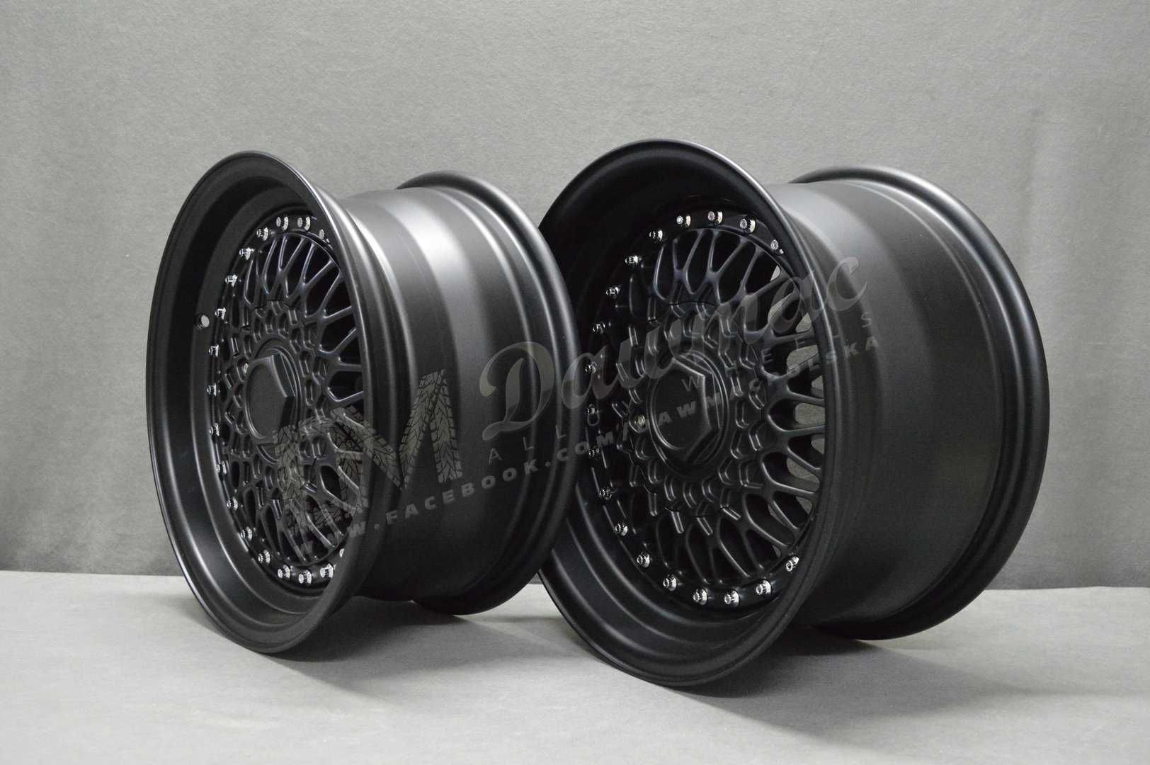 Felgi DARE RS 15" 7J ET20 + 8J ET15 4x100 / 4x108 Matt Black