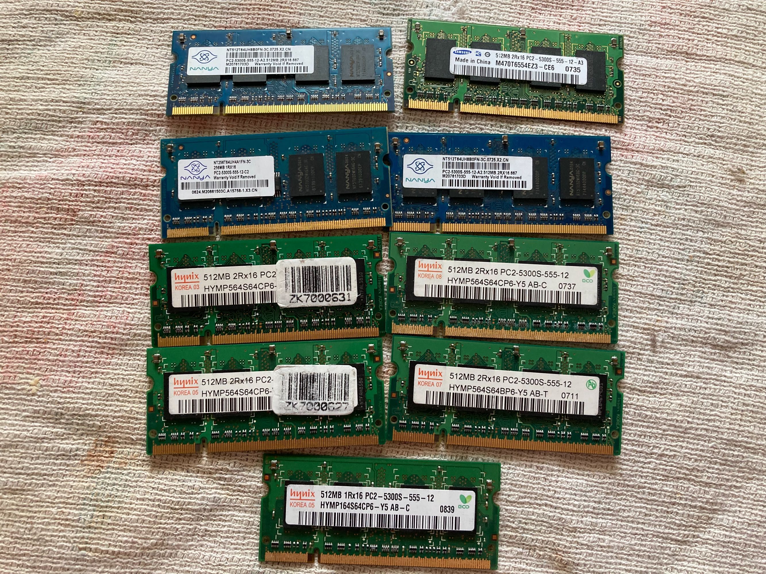 Модуль пам'яті 512 MB DDR2 200-pin SO-DIMM 2Rx16 PC2-5300S (лот 9 шт)