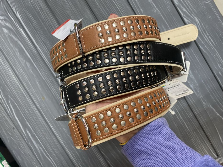 Ошейник для собак шкіряний від S до XxL