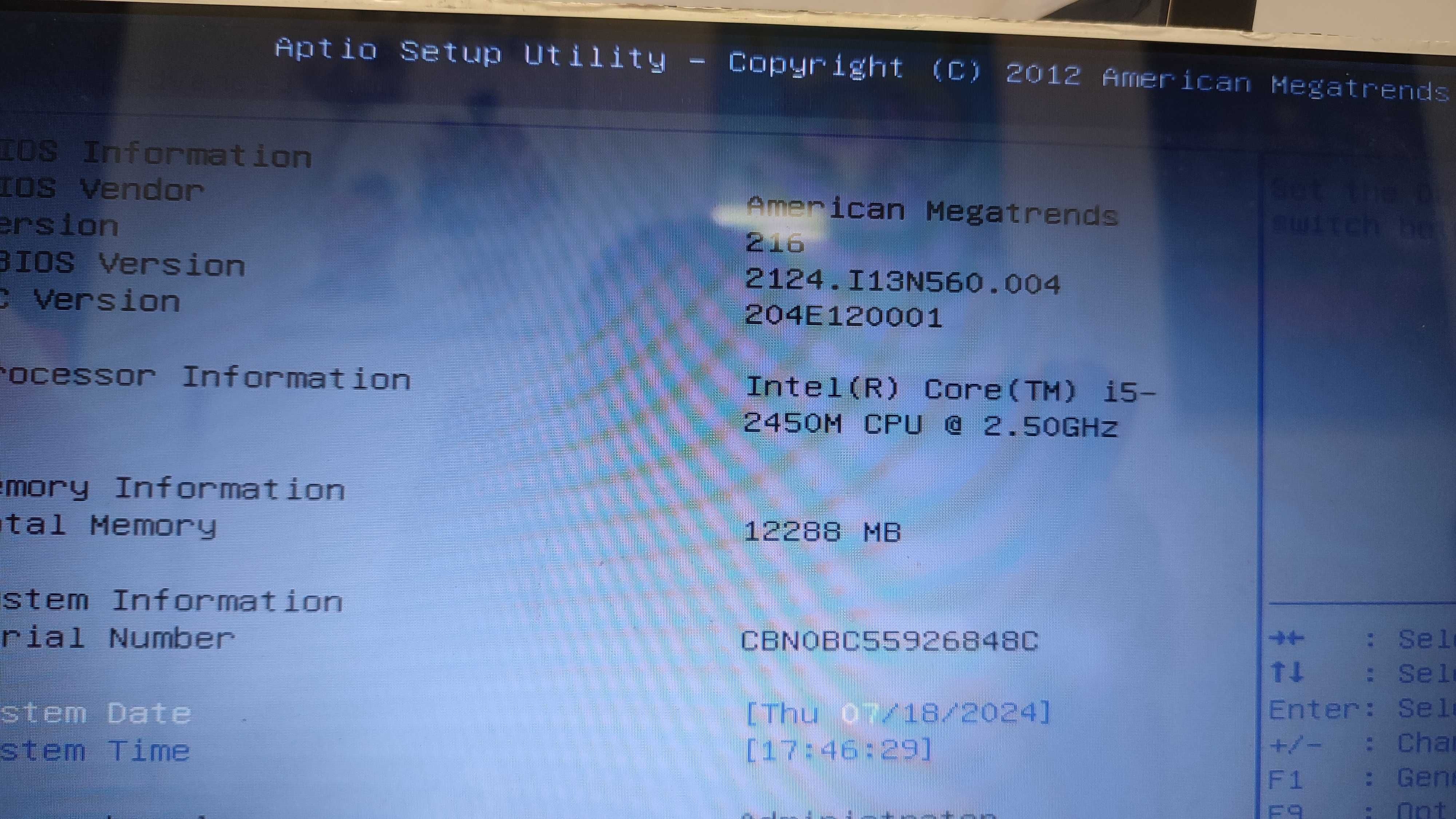 Processador I5-2450M 2.50GHz
