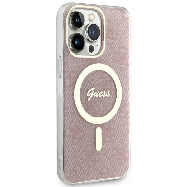 Guess Etui iPhone 14 Pro Max 6.7" 4G MagSafe Różowy/Pink