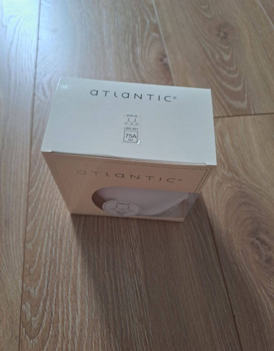 2+1 Biustonosz Atlantic, rozmiar 75A, push-up, brokatowe drobinki