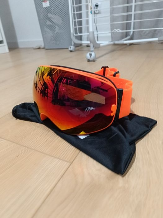 Gogle Snowboardowe Narciarskie Pomarańczowe lustrzane Duże X-Tiger