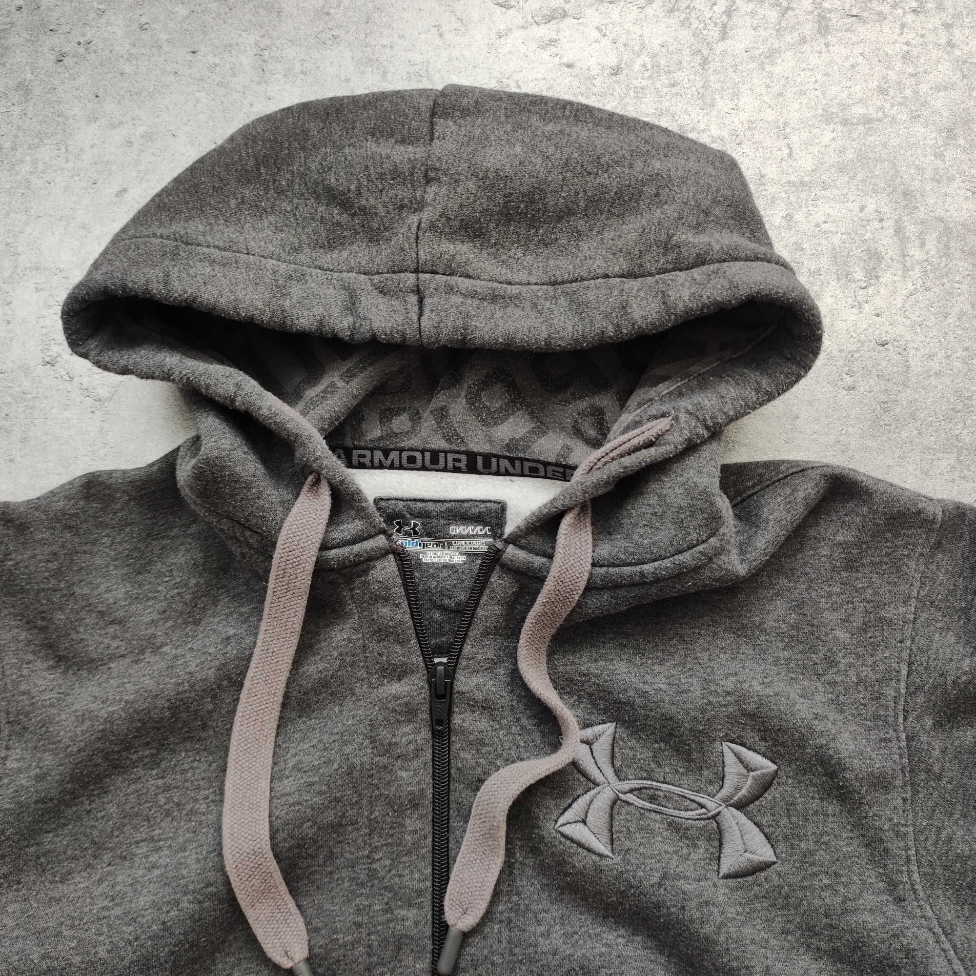 MĘSKA Bluza Rozpinana Sportowa z Kapturem Under Armour Gym Active Haft