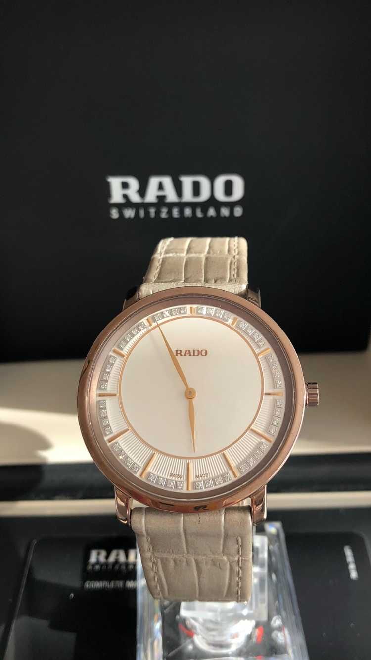 Rado Diastar Thinline L Jubile, masa perłowa, 48 diamentów, Full Set