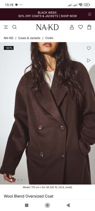 Пальто свободного кроя Na-kd  размер L