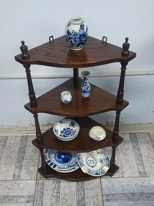 Дубова підвісна етажерка, підвісна кутова поличка