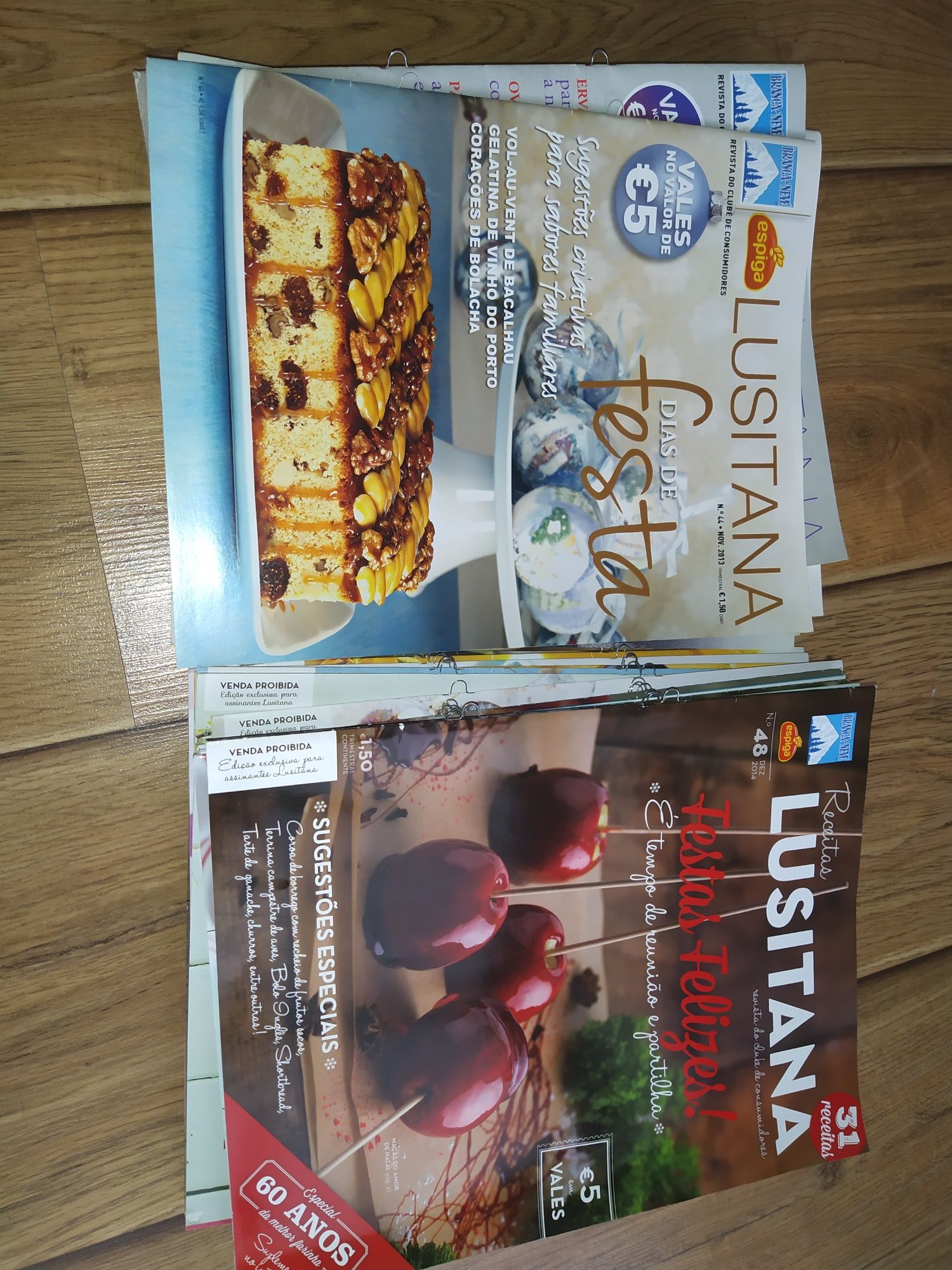 Conjunto de revistas de culinária 'Receitas Lusitana'