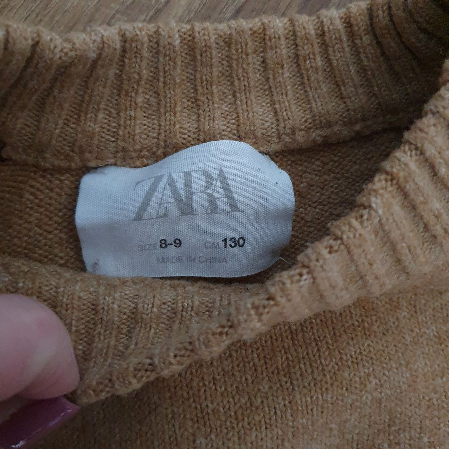 Komplet Zara r.134 dzwony Eco skóra, sweterek