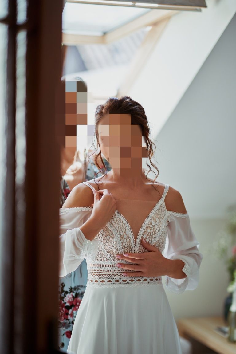 Suknia ślubna w stylu boho, suknia ślubna rustykalna Narvik