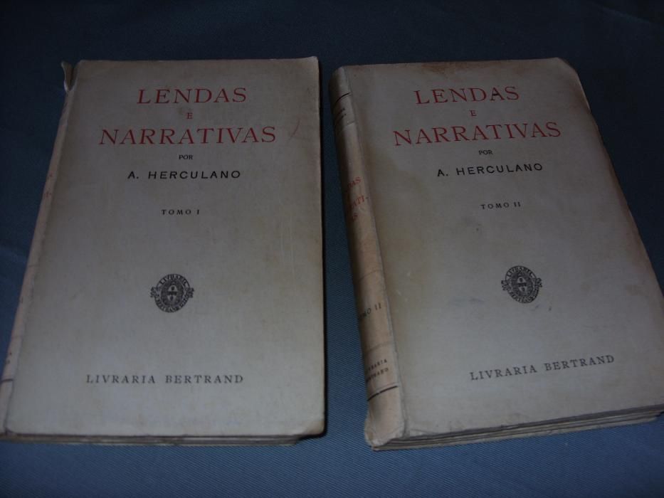 Livros "Lendas e Narrativas" em 2 volumes de Alexandre Herculano