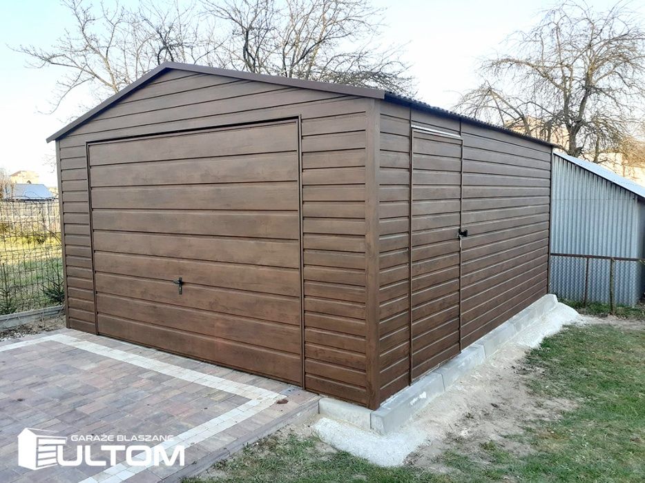 Garaż blaszany drewnopodobny, premium, blaszak,  4x6,4x5,4x7 dwuspad