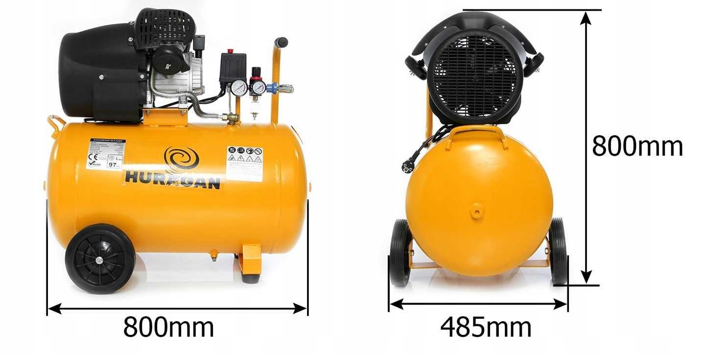 KOMPRESOR 100L olejowy 2t tłokowy sprężarka powietrza 530L/min