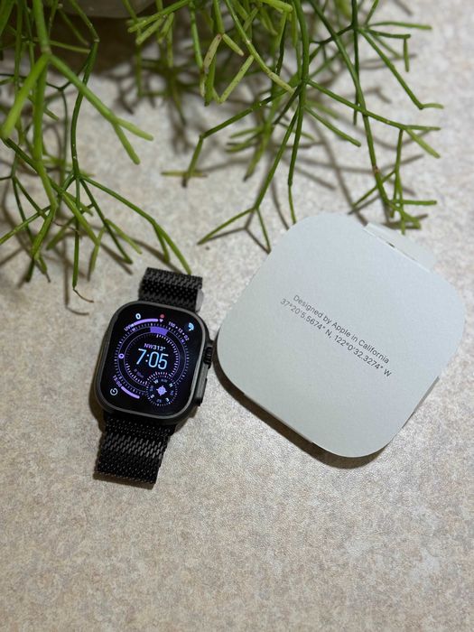 Apple Watch Ultra 2 czarny tytan 100% baterii mediolańska branzoleta