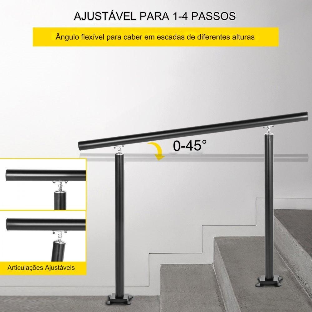 Corrimão de Alumínio para Escadas Externas - 1.2m - Preto