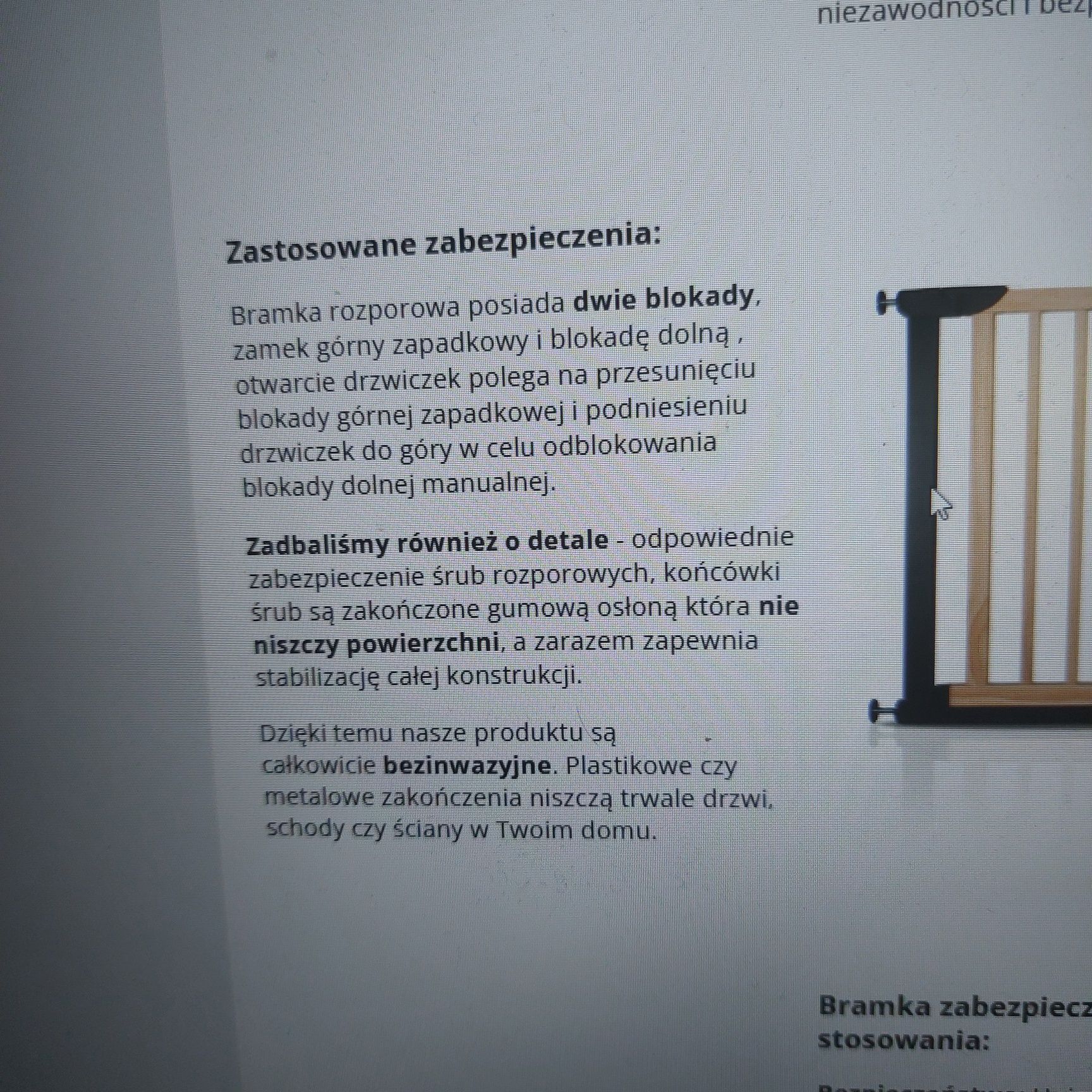 Bramki/barierki zabezpieczające na schody 2 sztuki
