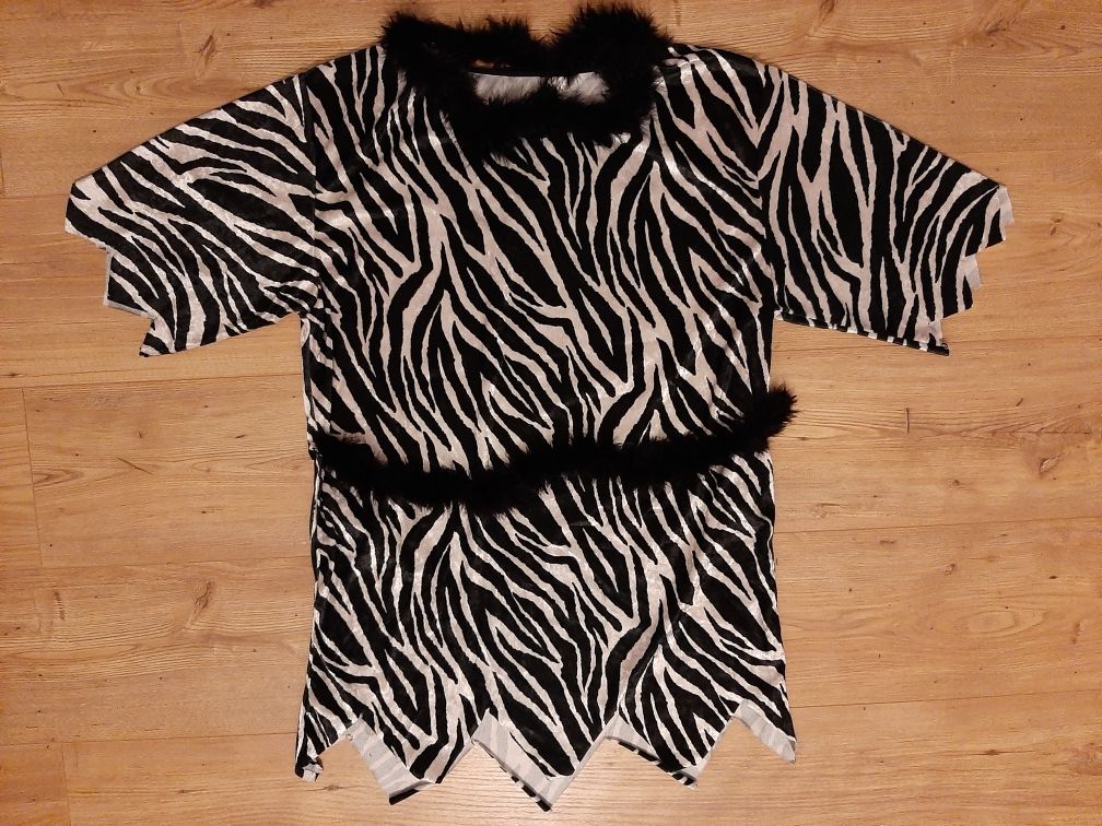 Strój Wilka Flintstone kostium przebranie sukienka zebra dzikuska L XL