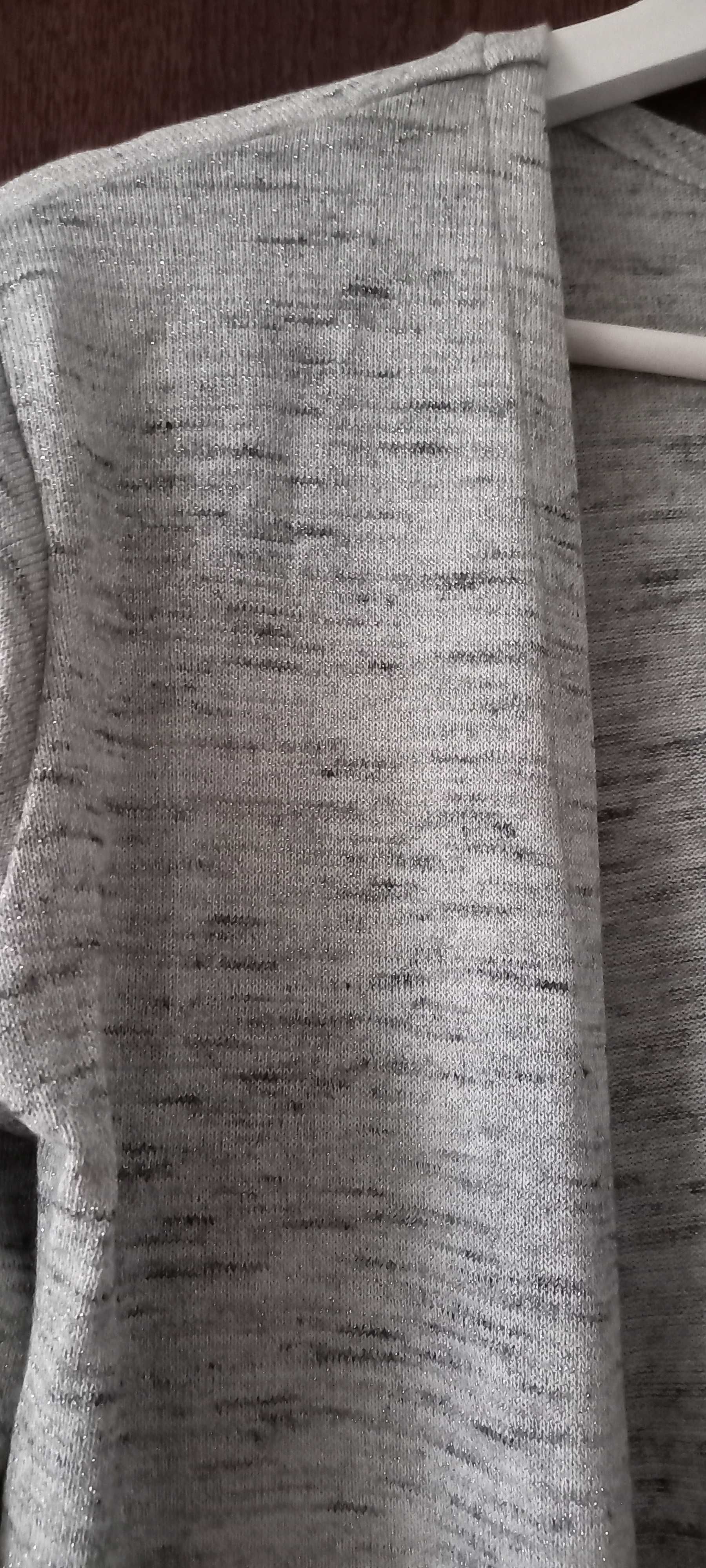 Narzutka sweter HM S nowa j. Szary / srebro  wiskoza