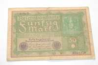 Stary banknot 50 Marek mark Niemcy 1919 antyk