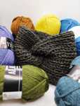 Zielona opaska na głowę turban 100% wełna