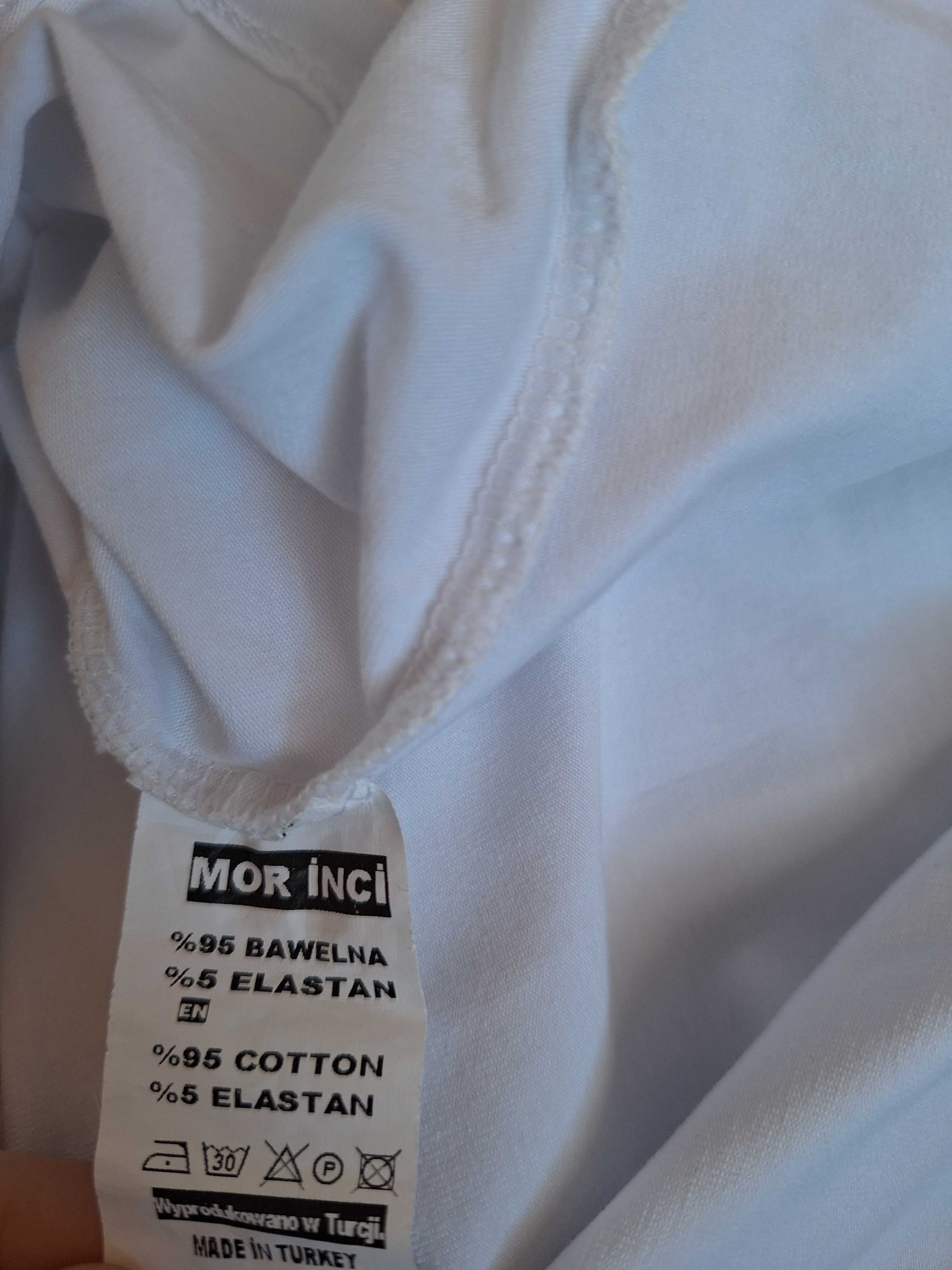 Biała bluzka z napisami Mor Inci uniwersalna