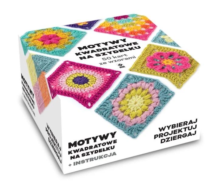 Motywy kwadratowe na szydełku. 50 kart ze wzorami schematami po polsku