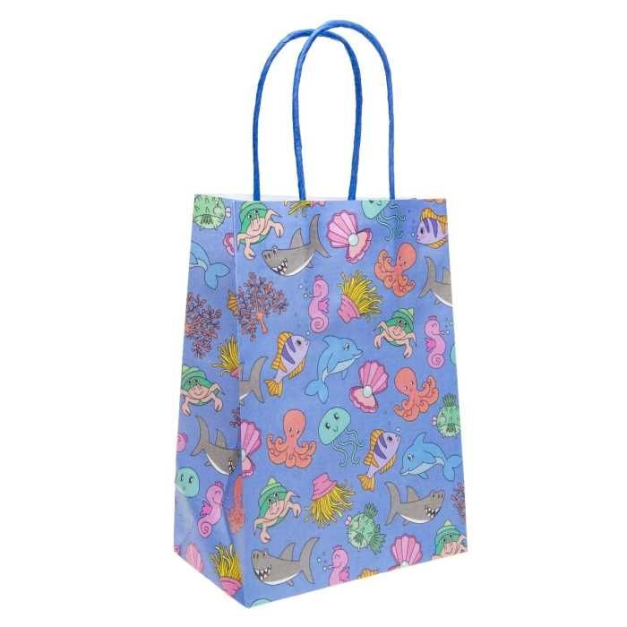 Torba prezentowa morskie zwierzęta - 16 x 22 x 9 cm 7 sztuk