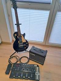Gitarowy zestaw Epiphone Les Paul 100 EB + wzmacniacz + multiefekt