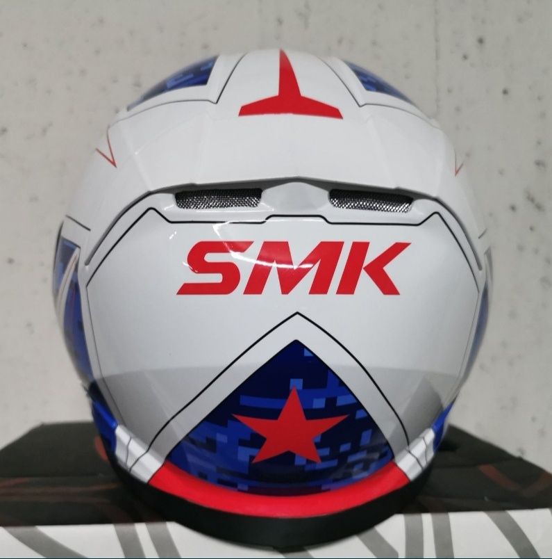 Capacete SMK Twister White / Blue / Red ( XL )( NOVO )